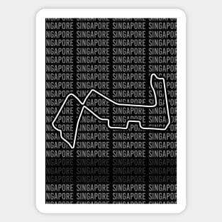 Singapore - F1 Circuit - Black and White Sticker